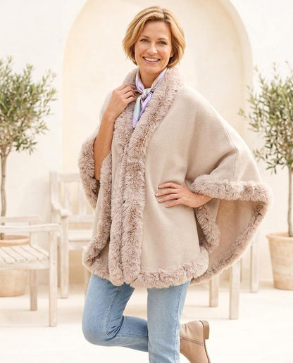 ExpressOutlet24 - Lutar | Faux Fur-Trimmed Sleeveless Coat Women