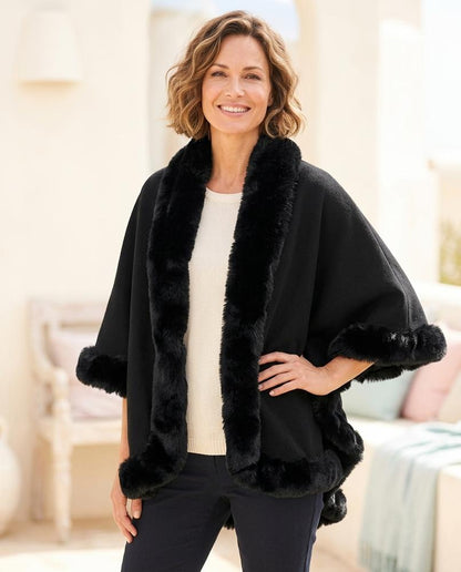 ExpressOutlet24 - Lutar | Faux Fur-Trimmed Sleeveless Coat Women