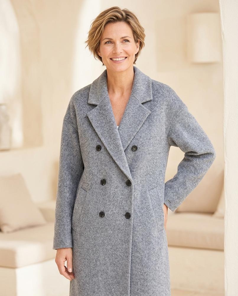 ExpressOutlet24 - Kufir | Double-Breasted Relaxed Fit Coat Women