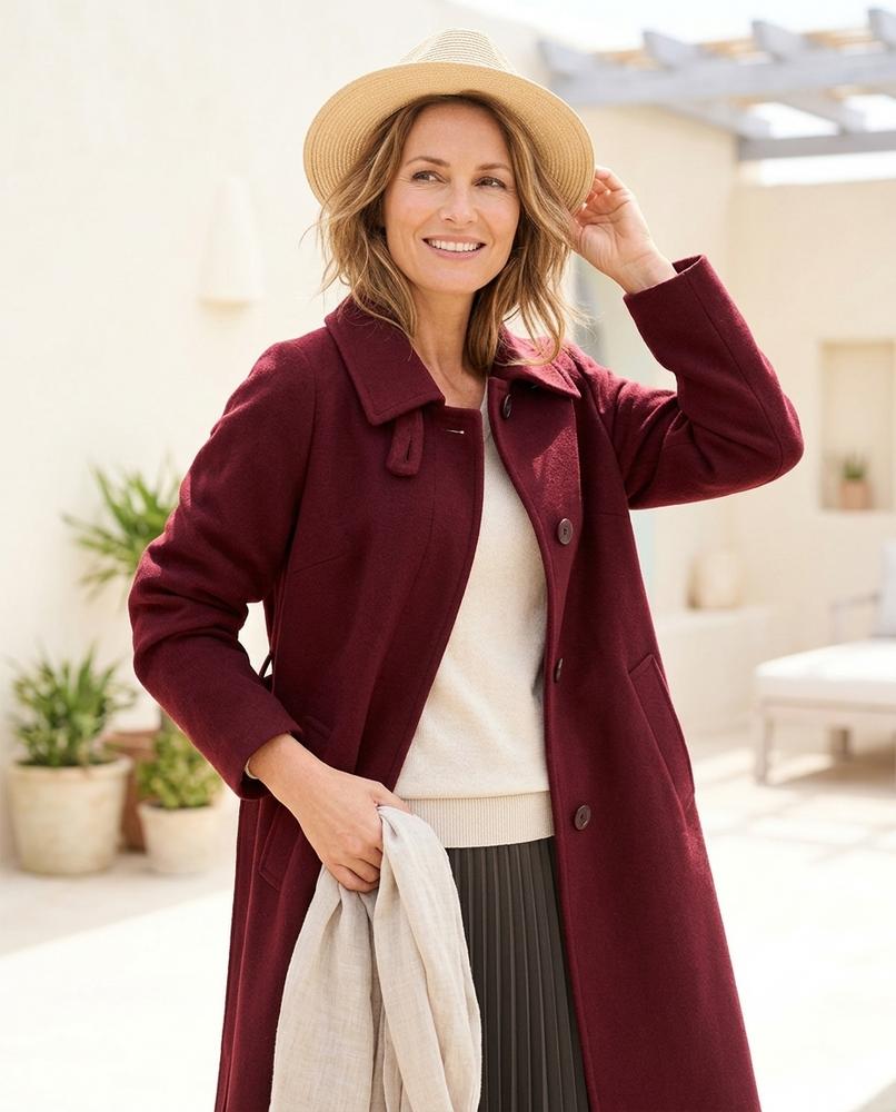 ExpressOutlet24 - Morun | Single-Breasted Notched-Lapel Coat Women