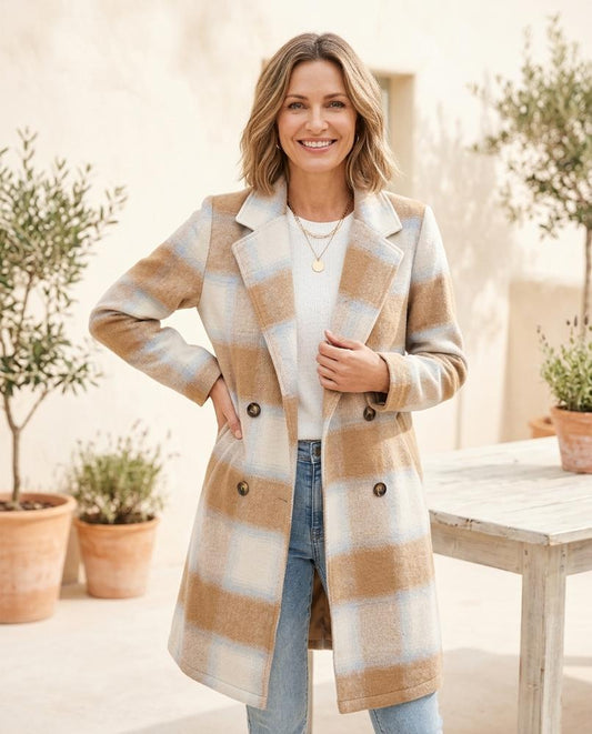 ExpressOutlet24 - Mitin | Plaid Double-Breasted Coat Women