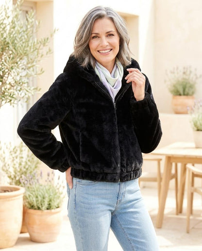 ExpressOutlet24 - Visik | Hooded Plush Jacket Women