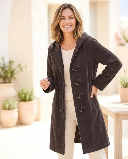 ExpressOutlet24 - Nufar | Hooded Corduroy Coat Women