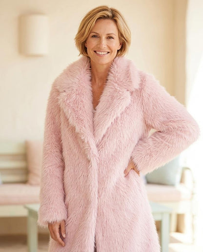 ExpressOutlet24 - Corum | Faux-Fur Knee-Length Coat Women