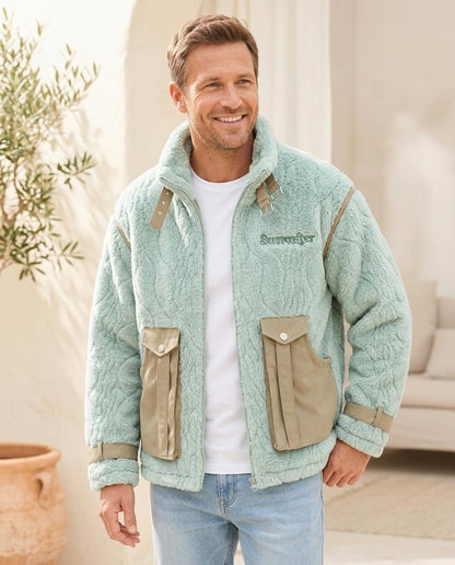 ExpressOutlet24 - Moton | Plush Contrast-Panel Jacket Men