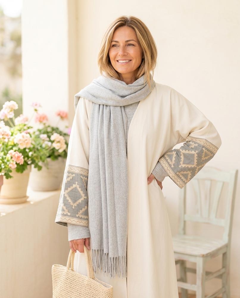ExpressOutlet24 - Soser | Open-Front Embroidered Coat Women