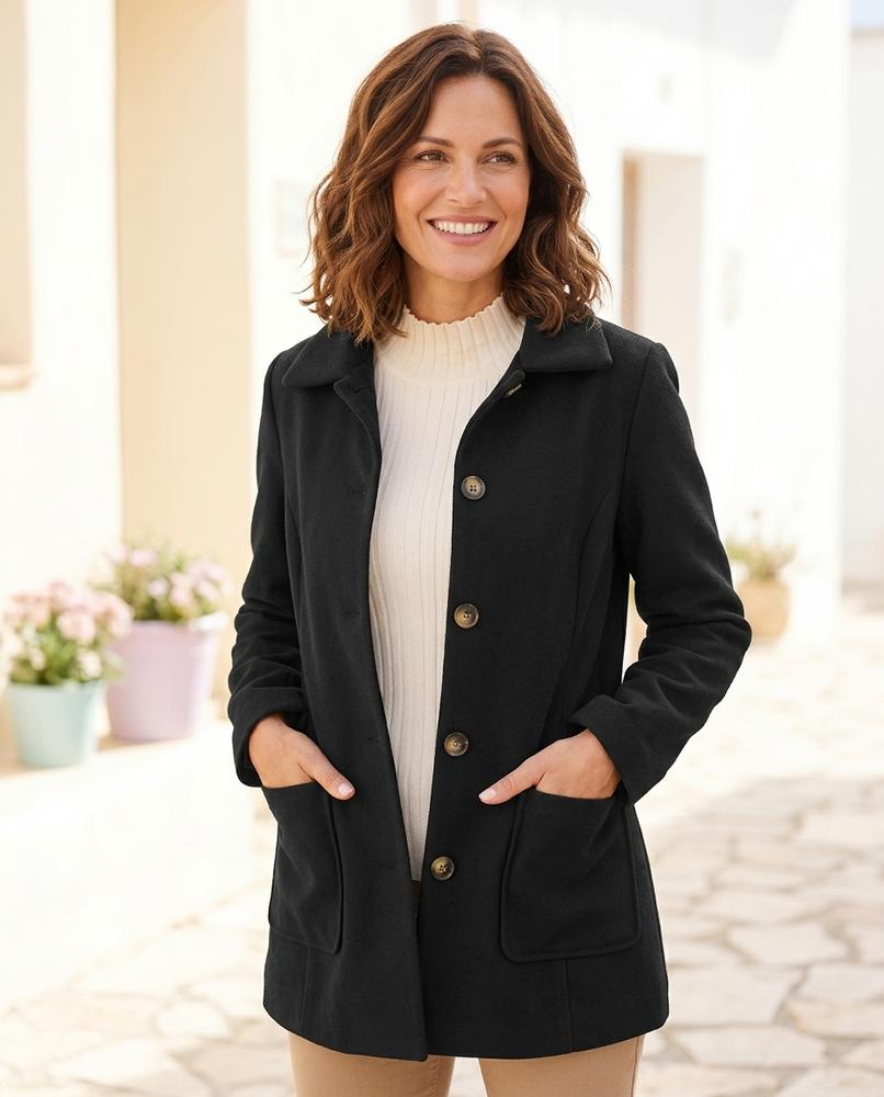 ExpressOutlet24 - Miguk | Single-Breasted Straight-Cut Coat Women