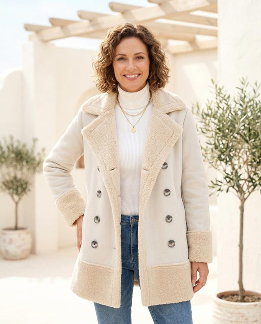 ExpressOutlet24 - Yotak | Shearling-Lined Double-Breasted Coat Women