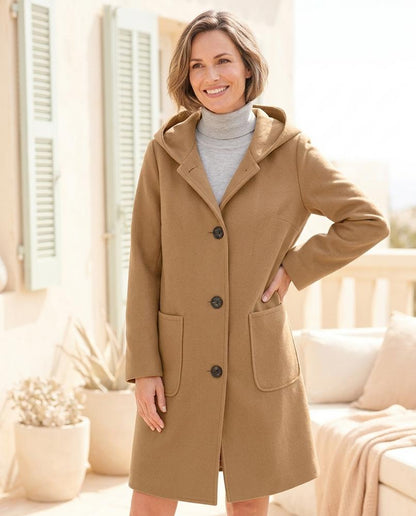 ExpressOutlet24 - Mopid | Hooded Button-Front Coat Women
