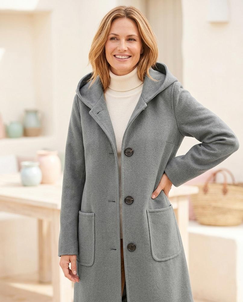 ExpressOutlet24 - Mopid | Hooded Button-Front Coat Women