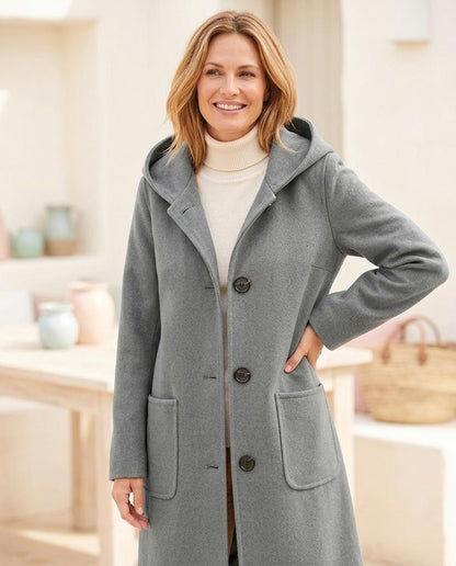 ExpressOutlet24 - Mopid | Hooded Button-Front Coat Women