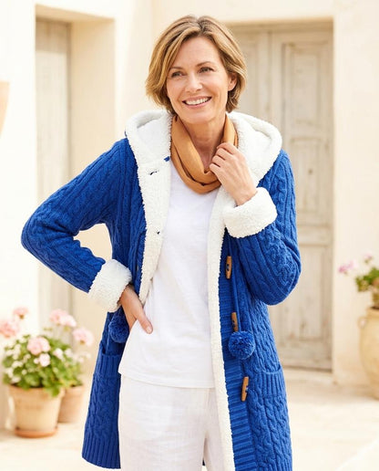 ExpressOutlet24 - Terid | Sherpa-Lined Cable-Knit Knit Cardigan Women