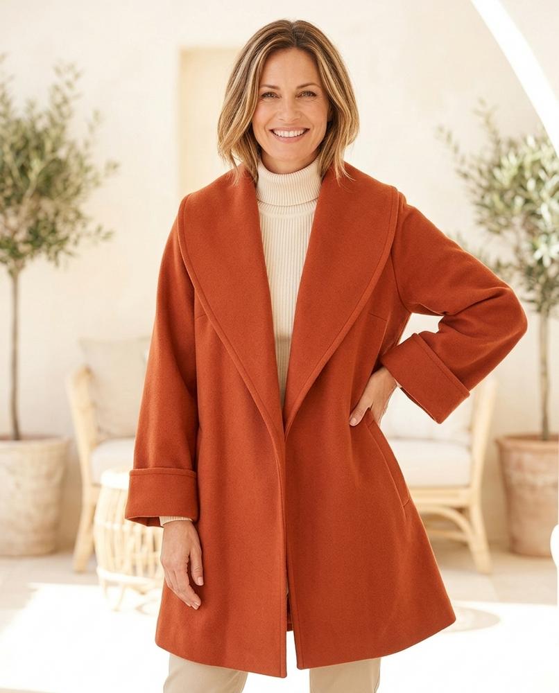 ExpressOutlet24 - Zinam | Belted Shawl Collar Coat Women