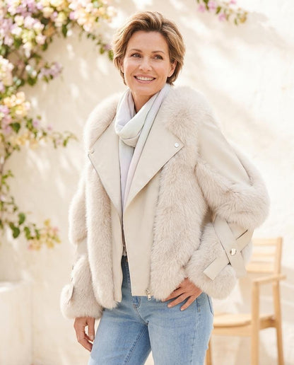 ExpressOutlet24 - Aahet | Faux-Fur Asymmetrical Jacket Women