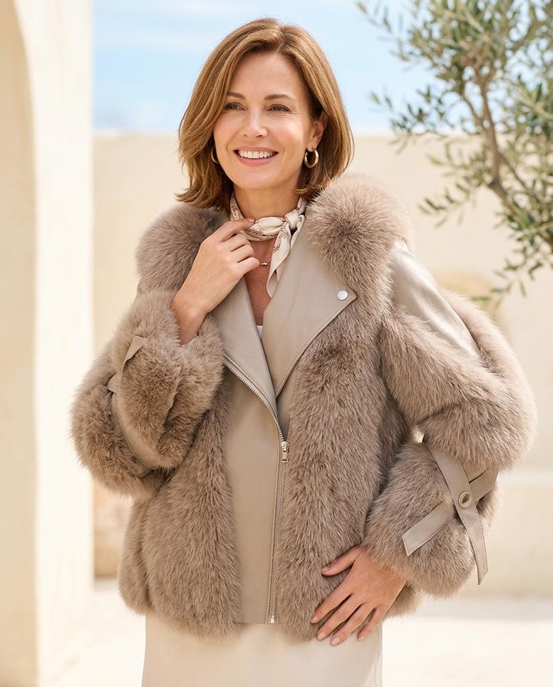 ExpressOutlet24 - Aahet | Faux-Fur Asymmetrical Jacket Women