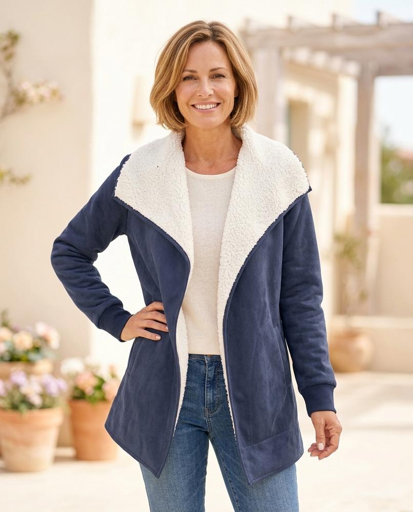 ExpressOutlet24 - Nivis | Faux Suede Sherpa-Lined Jacket Women