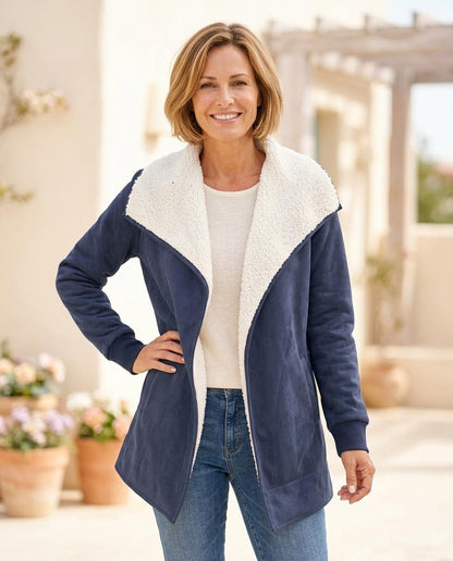 ExpressOutlet24 - Nivis | Faux Suede Sherpa-Lined Jacket Women