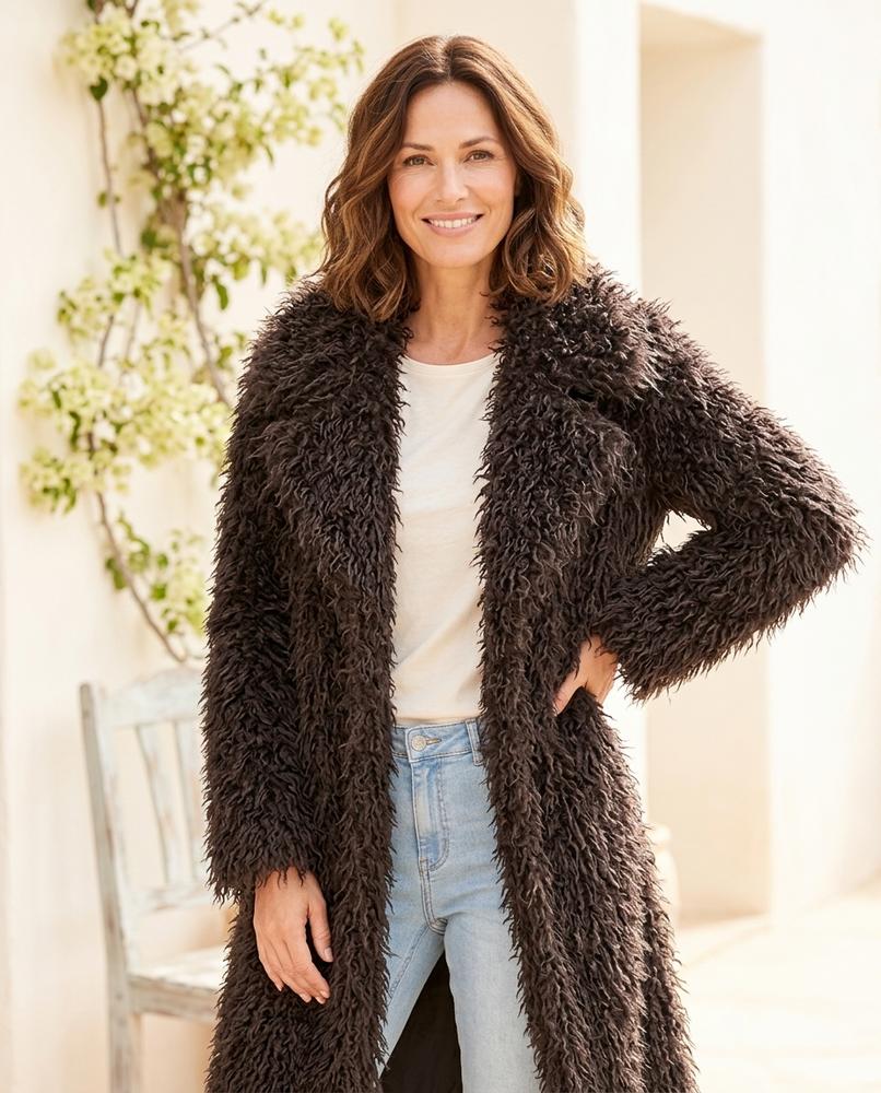 ExpressOutlet24 - Lonim | Shaggy Open-Front Coat Women