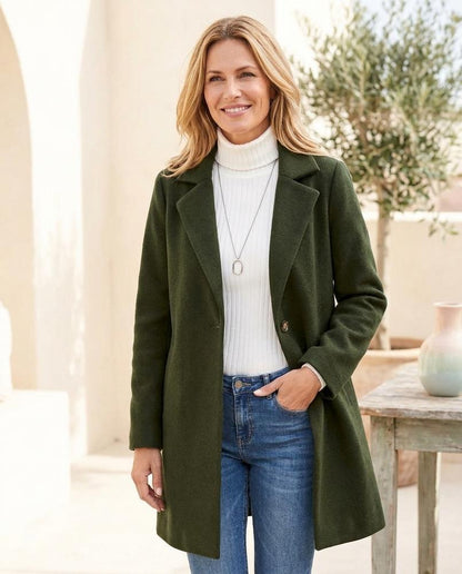 ExpressOutlet24 - Nehom | Single-Button Notched Lapel Coat Women