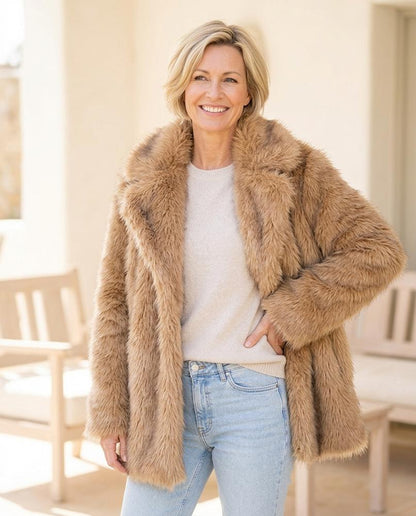 ExpressOutlet24 - Cikot | Faux Fur Longline Coat Women