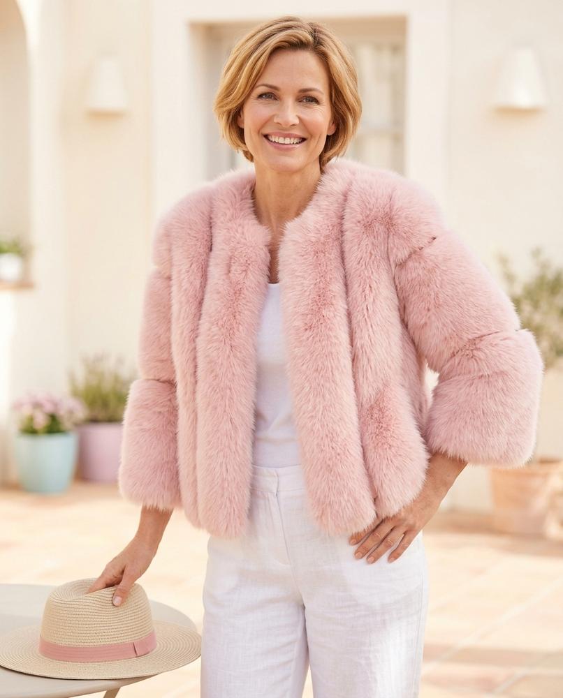ExpressOutlet24 - Yibod | Faux-Fur Cropped Jacket Women