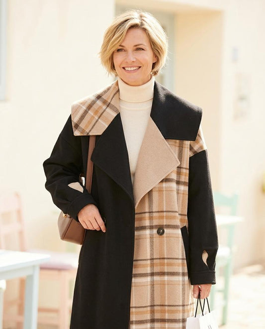 ExpressOutlet24 - Kuvok | Plaid Color-Block Coat Women