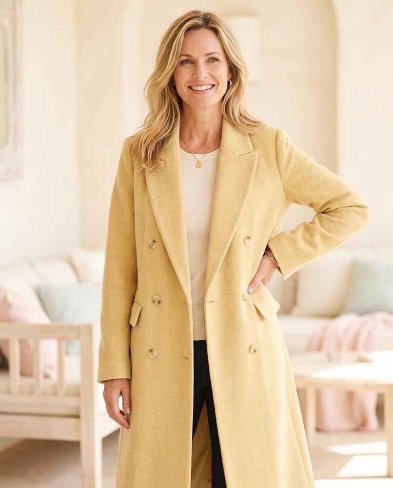 ExpressOutlet24 - Ritot | Double-Breasted Notched Lapel Coat Women