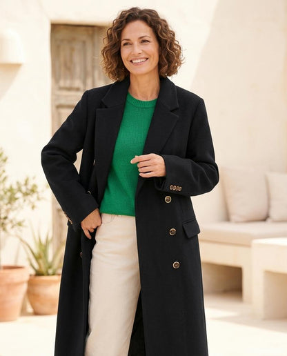 ExpressOutlet24 - Kevum | Double-Breasted Longline Coat Women