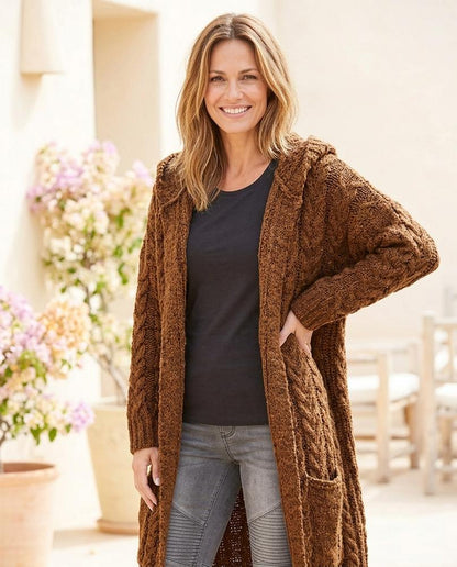 ExpressOutlet24 - Cobam | Cable Knit Hooded Knit Cardigan Women