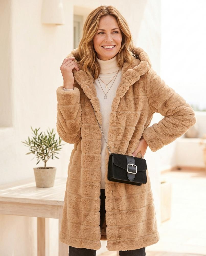 ExpressOutlet24 - Curik | Hooded Faux Fur Coat Women