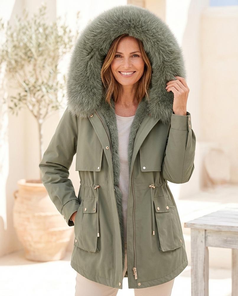 ExpressOutlet24 - Luzer | Fur-Trimmed Lined Jacket Women
