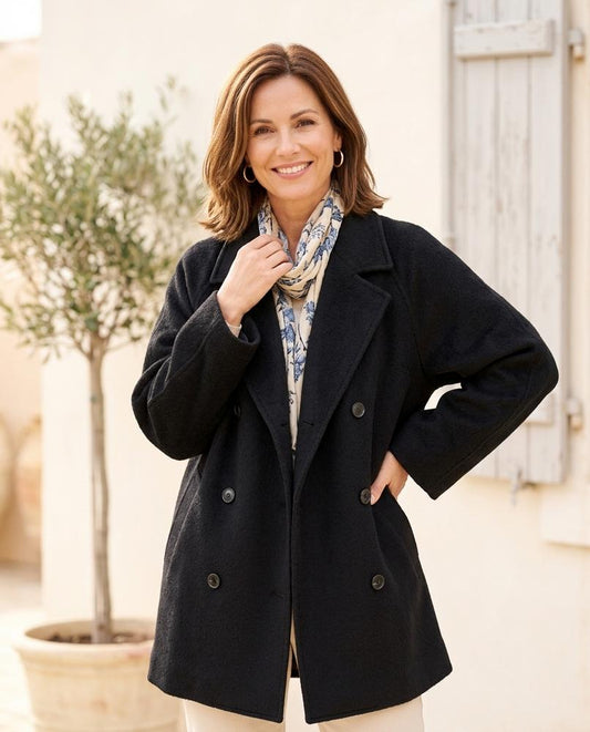 ExpressOutlet24 - Manun | Double-Breasted Textured Coat Women