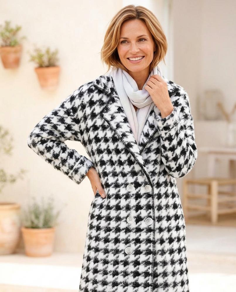 ExpressOutlet24 - Kitov | Double-Breasted Houndstooth Coat Women