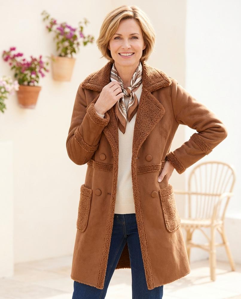 ExpressOutlet24 - Dasal | Faux-Leather Lined Coat Women