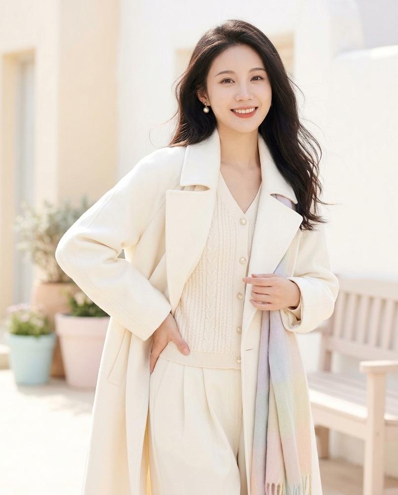 ExpressOutlet24 - Lusar | Open-Front Notched Lapel Coat Women