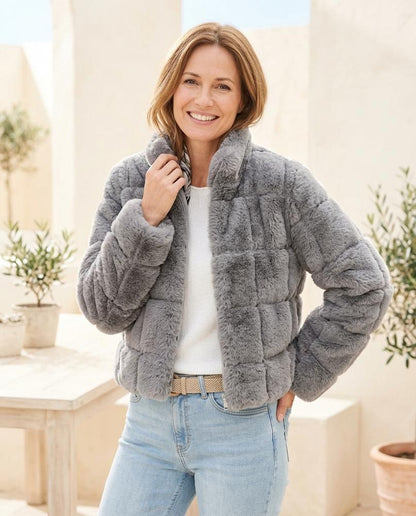ExpressOutlet24 - Rezem | Quilted Faux-Fur Jacket Women