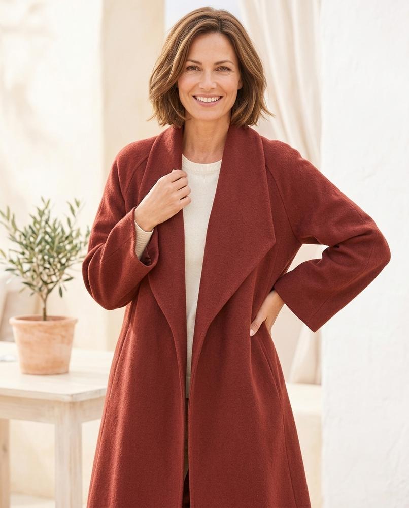 ExpressOutlet24 - Vusil | Open-Front Shawl Collar Coat Women