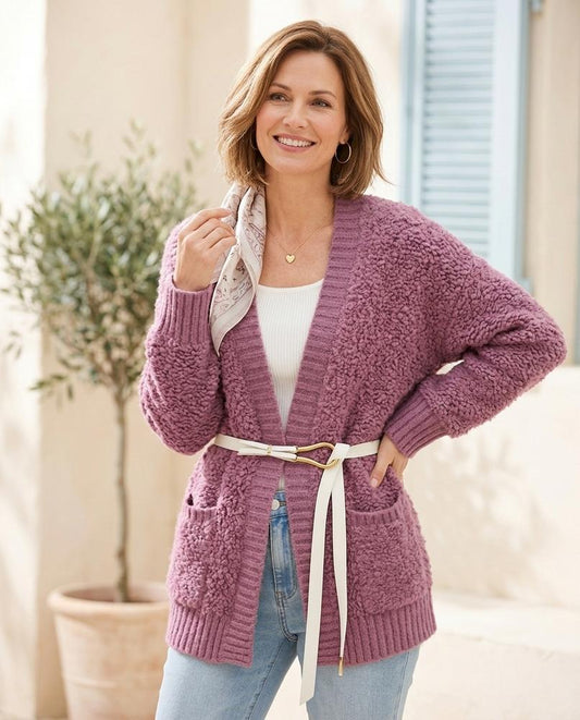 ExpressOutlet24 - Mezad | Textured Open-Front Knit Cardigan Women