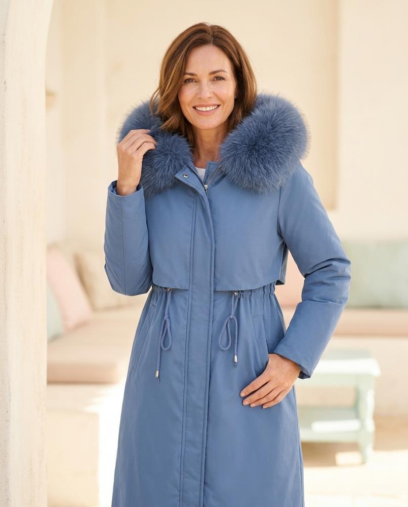 ExpressOutlet24 - Dolet | Hooded Fur-Trimmed Coat Women