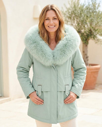 ExpressOutlet24 - Dolet | Hooded Fur-Trimmed Coat Women