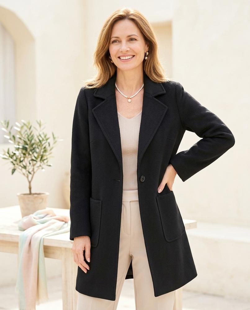 ExpressOutlet24 - Dulom | Notched Lapel Single-Breasted Coat Women