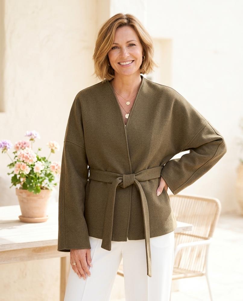 ExpressOutlet24 - Makul | Collarless Belted Jacket Women