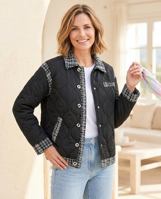 ExpressOutlet24 - Cozun | Quilted Tweed-Trim Jacket Women