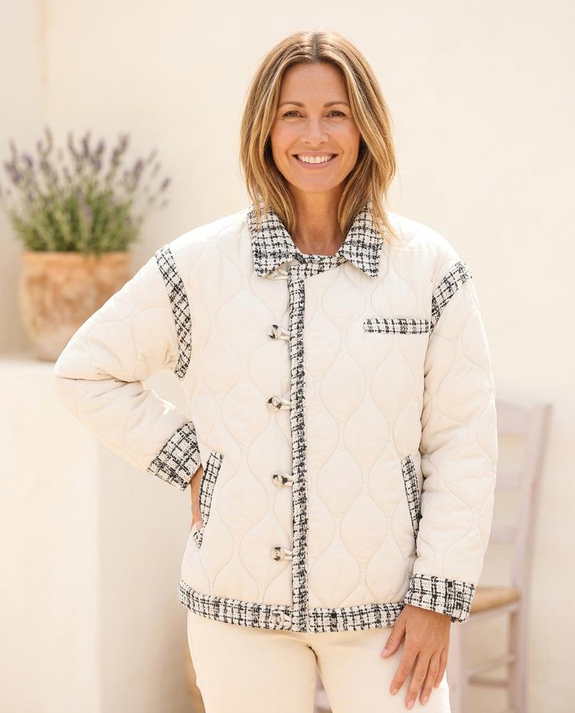 ExpressOutlet24 - Cozun | Quilted Tweed-Trim Jacket Women