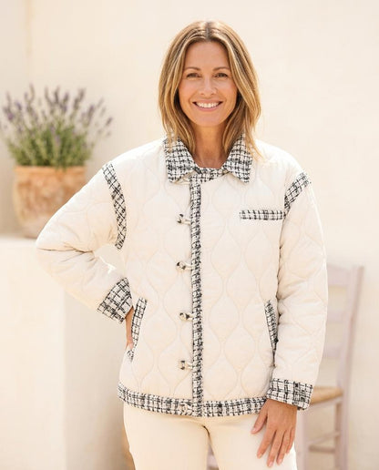 ExpressOutlet24 - Cozun | Quilted Tweed-Trim Jacket Women