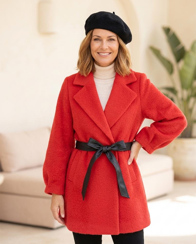 ExpressOutlet24 - Liror | Textured Belted Coat Women