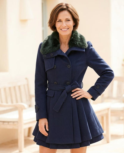 ExpressOutlet24 - Dahuk | Fur-Trimmed Double-Breasted Coat Women