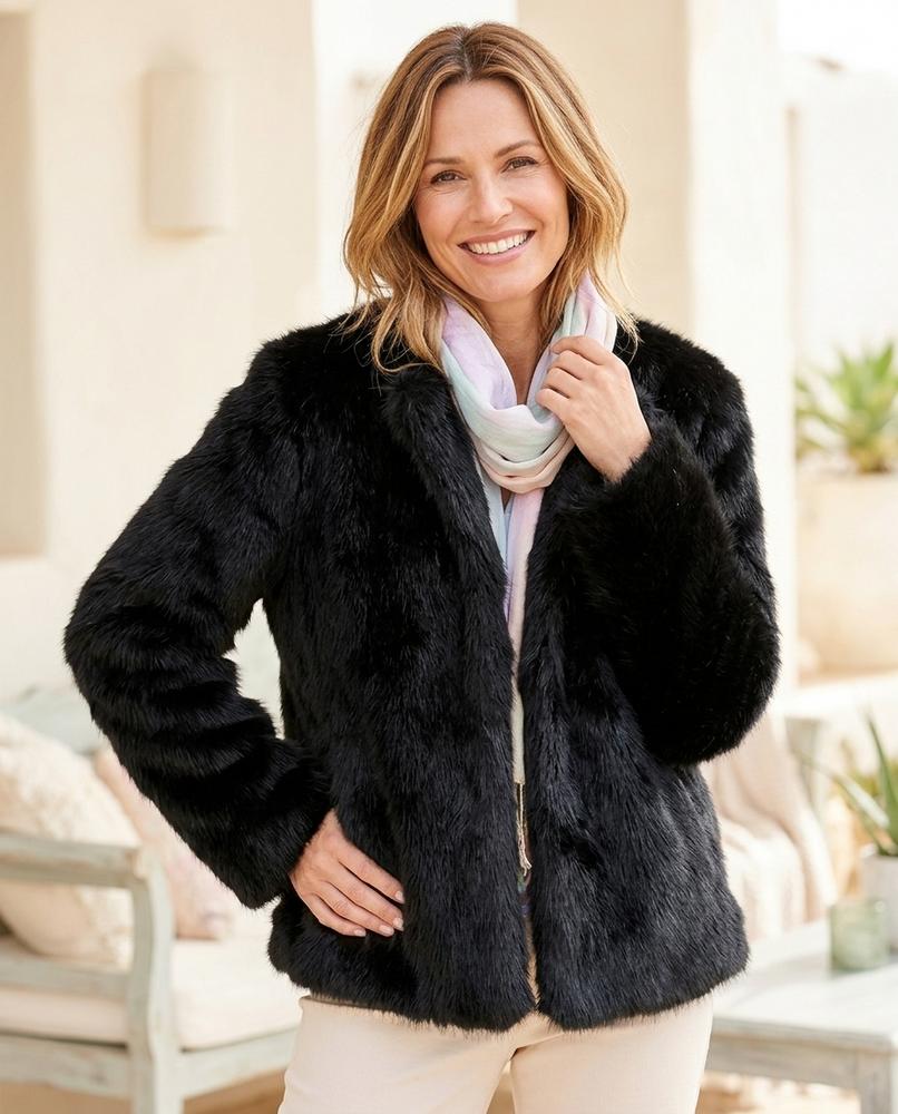 ExpressOutlet24 - Rihus | Faux-Fur Open-Front Coat Women