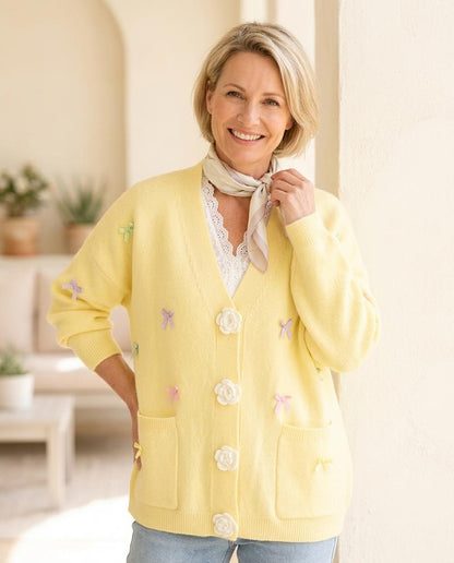 ExpressOutlet24 - Lubok | Embellished V-Neck Knit Cardigan Women