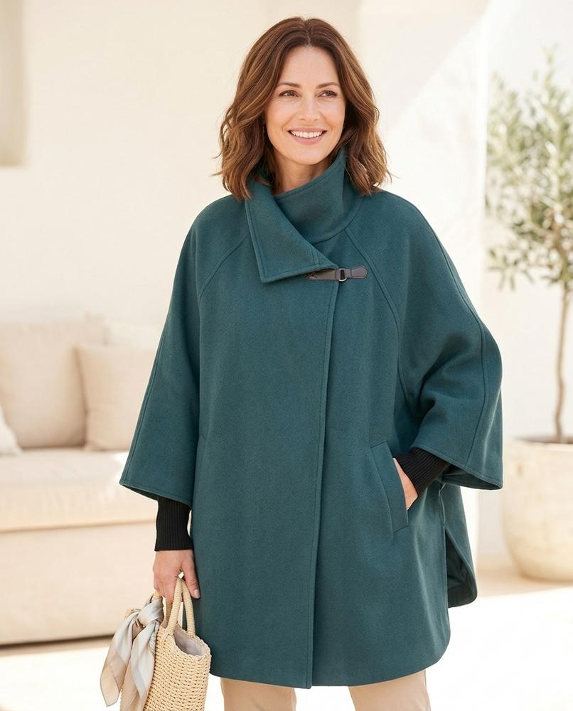 ExpressOutlet24 - Cadur | Funnel-Neck Cape-Style Coat Women
